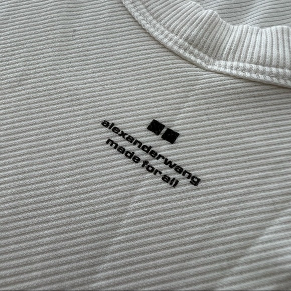 ALEXANDER WANG x UNIQLO Heat Tech Ribbed Sleeveless Bodysuit in White - Picture 4 of 4